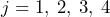 j=1,\:2,\:3,\:4